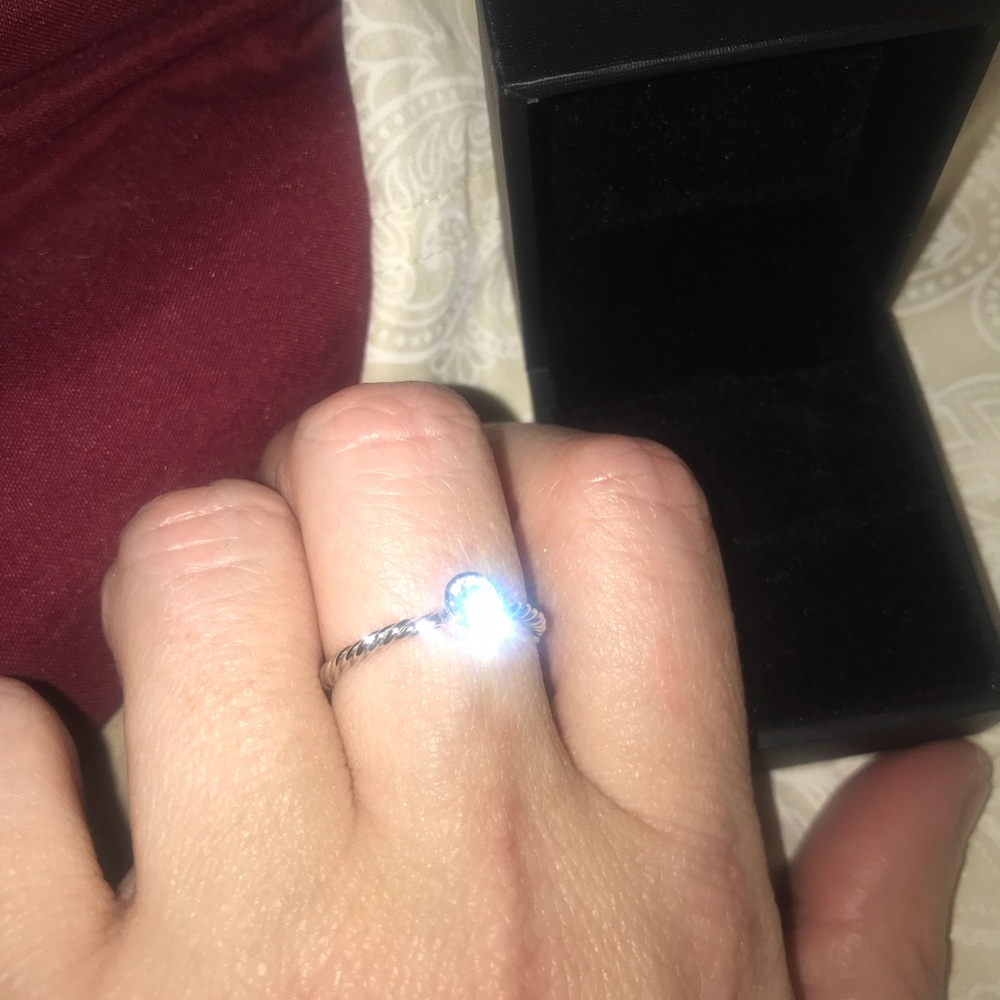 Silver ring with crystal clear
